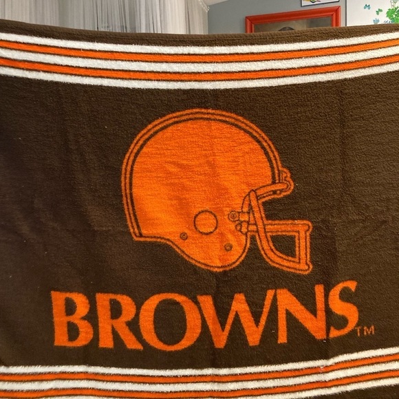 cleveland browns Other - Vintage 1970’s Cleveland Browns throw blanket. Reversible. 46 x 55  152